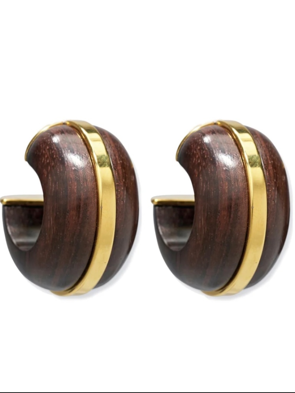 NWOT Lizzie Fortunato Halo Hoops in Acacia Wood